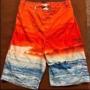 3 piece Old Navy boys swim trunks and 2 swim shirts set